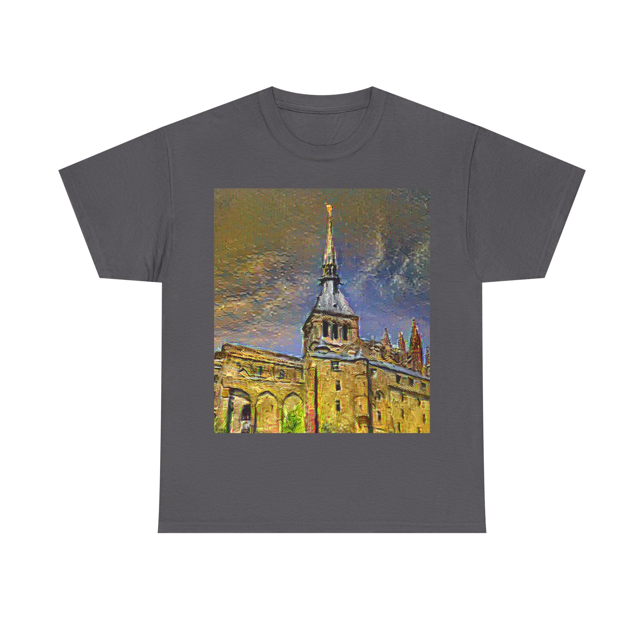 Mont Saint-Michel in Cafe Terrace at Night Style | Vincent van Gogh Inspired Art