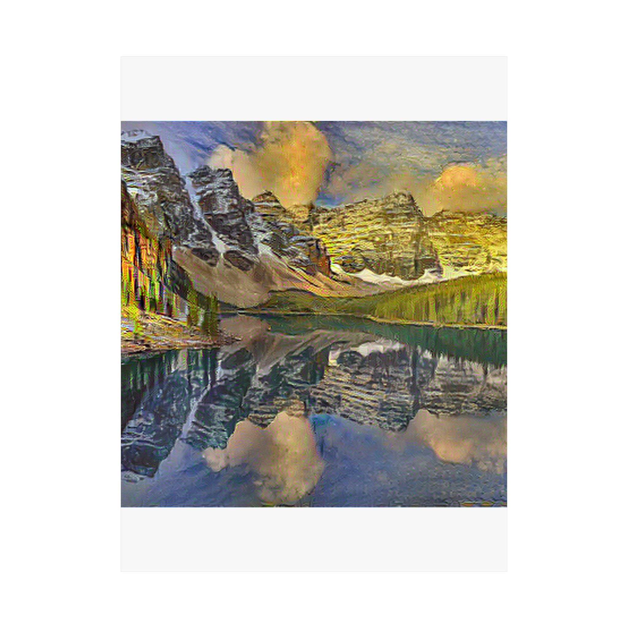 Moraine Lake in Cafe Terrace at Night Style | Vincent van Gogh Inspired Art