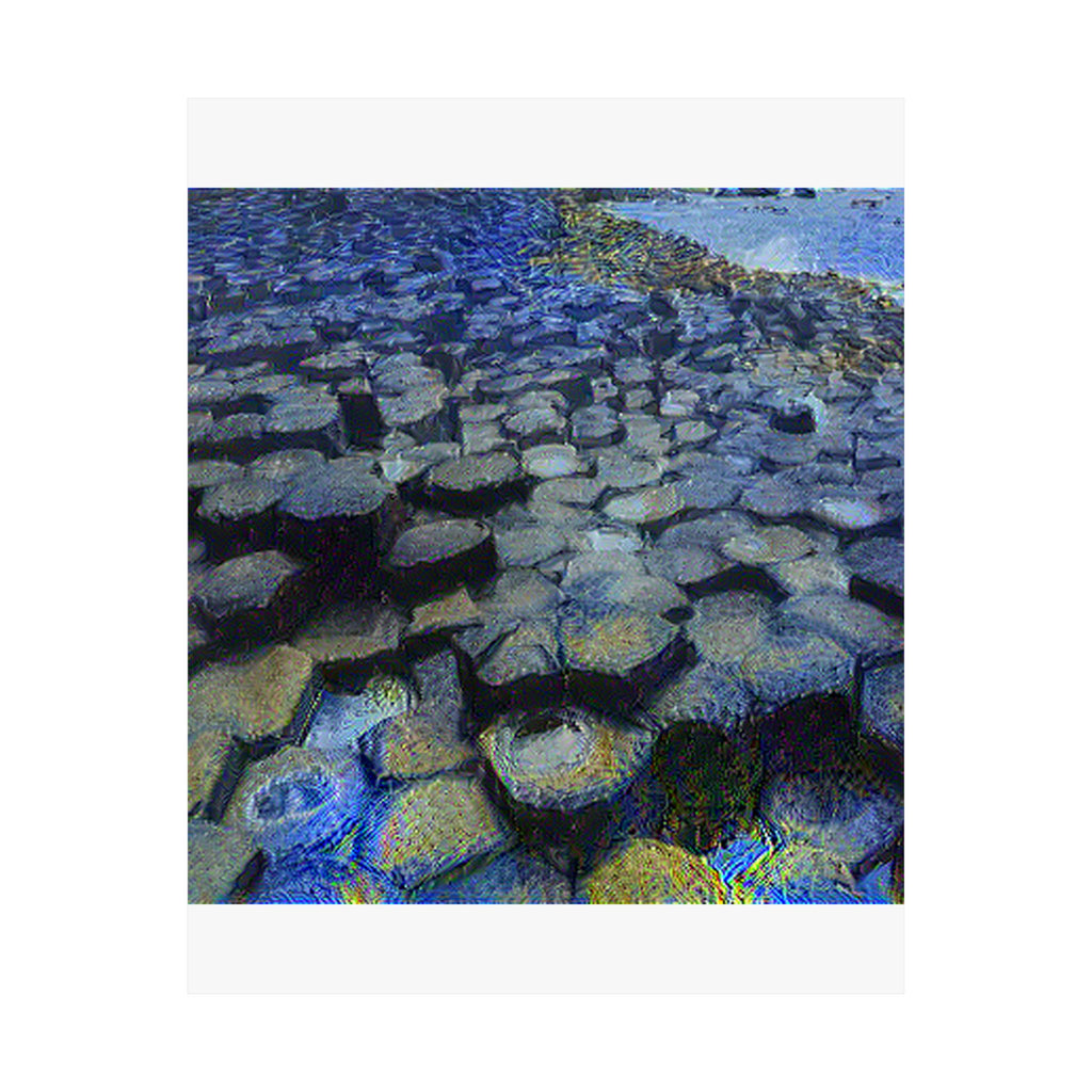 Giant's Causeway in Starry Night Style | Vincent van Gogh Inspired Art