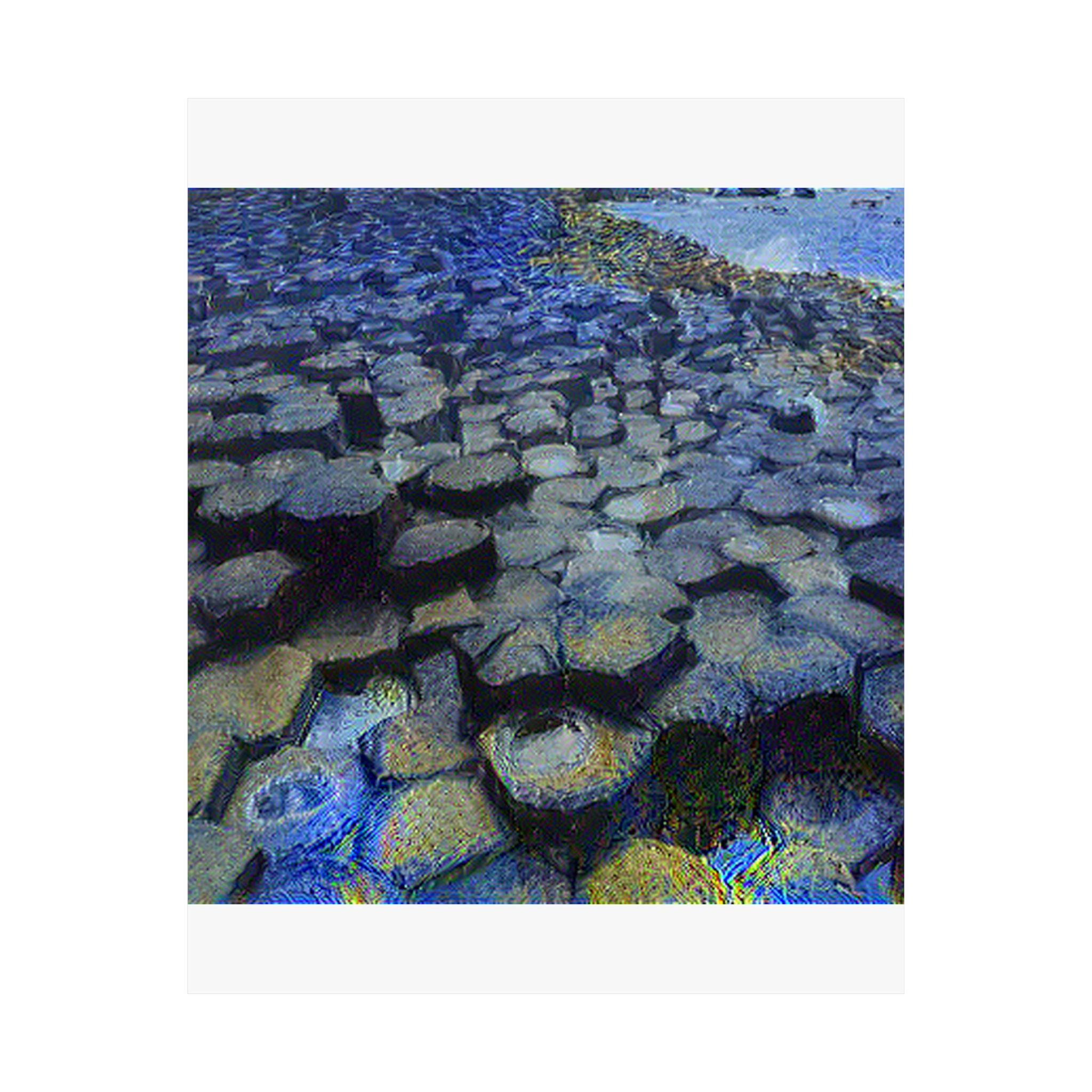 Giant's Causeway in Starry Night Style | Vincent van Gogh Inspired Art