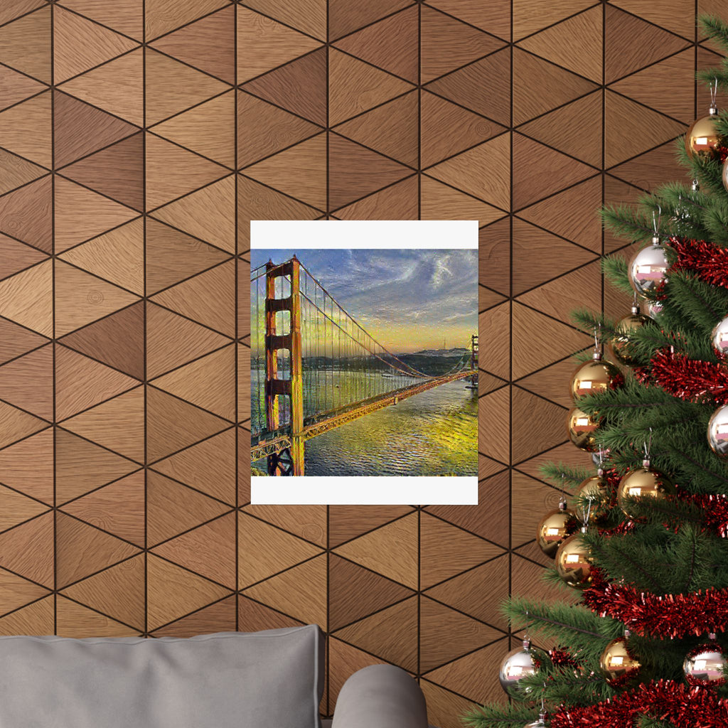 Golden Gate in Cafe Terrace Style - Poster Print