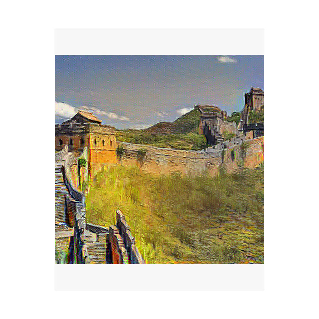 Great Wall of China in Cafe Terrace at Night Style | Vincent van Gogh Inspired Art