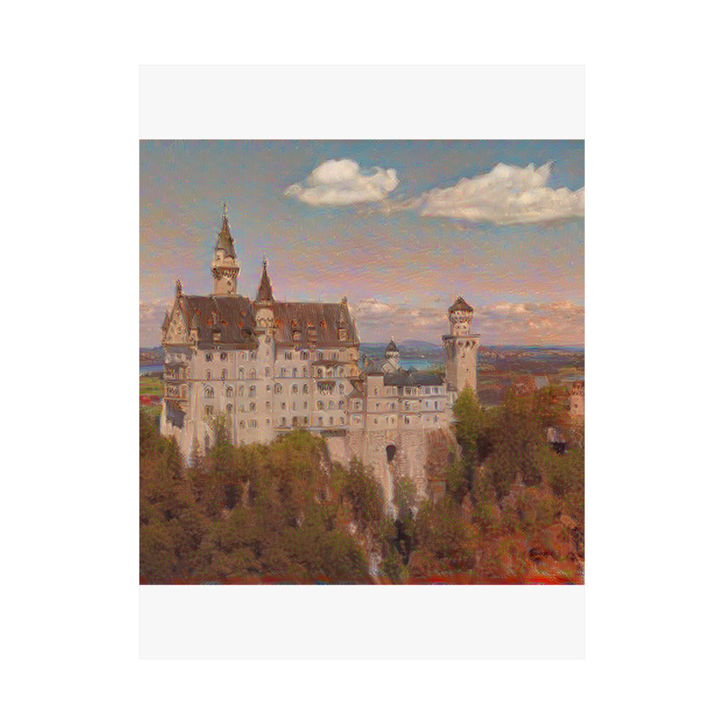 Neuschwanstein Castle in The Scream Style | Edvard Munch Inspired Art