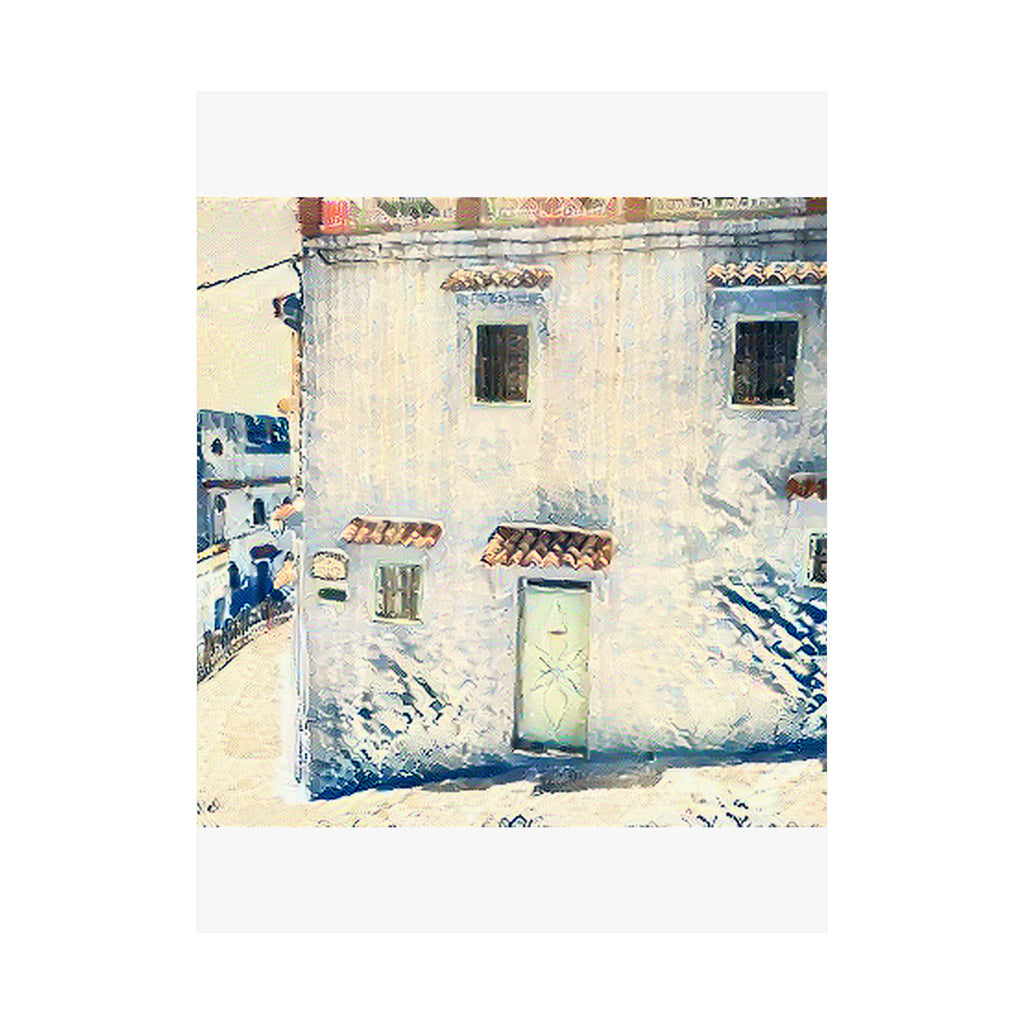 Chefchaouen in The Great Wave off Kanagawa Style | Katsushika Hokusai Inspired Art