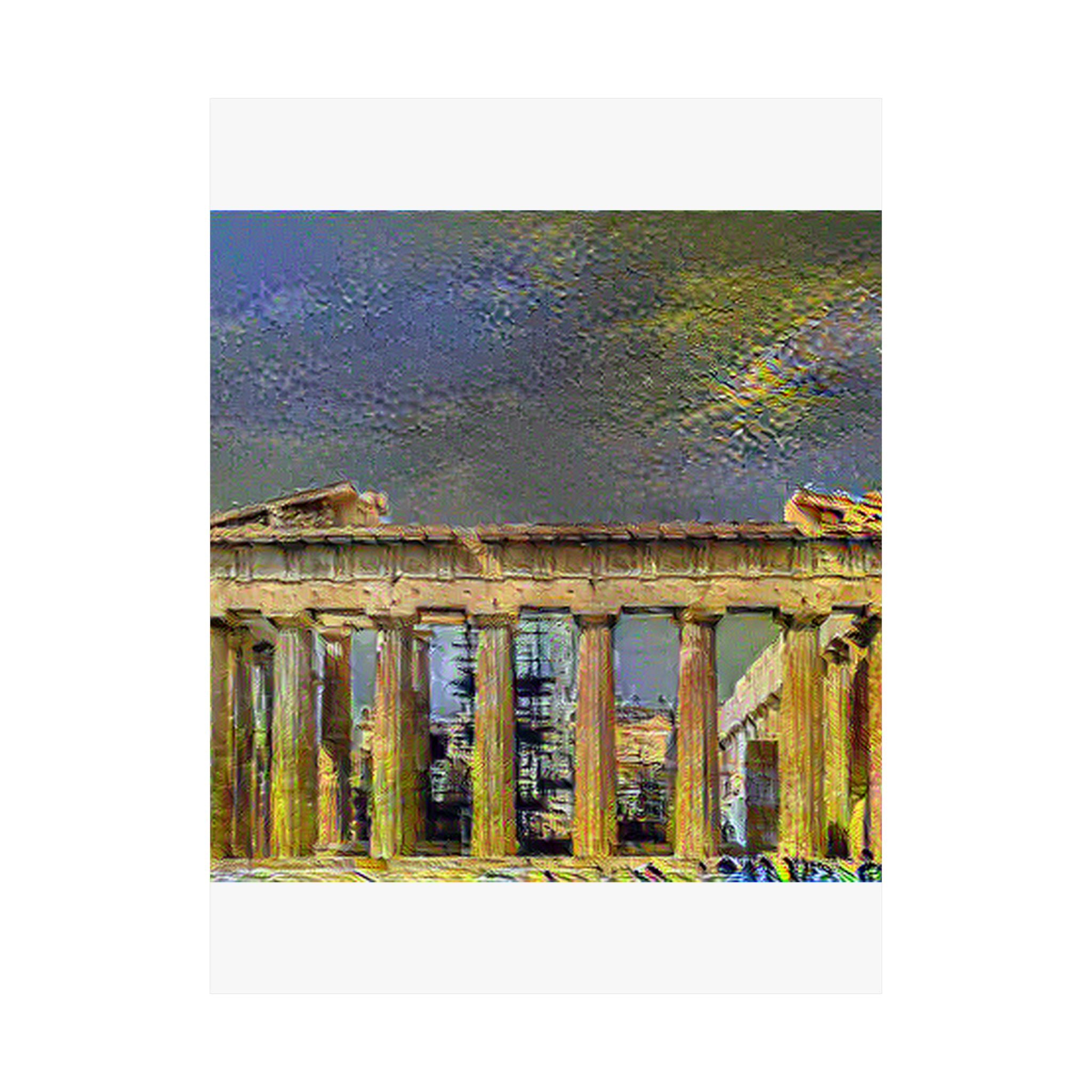 Acropolis Athens in Cafe Terrace Style - Poster Print