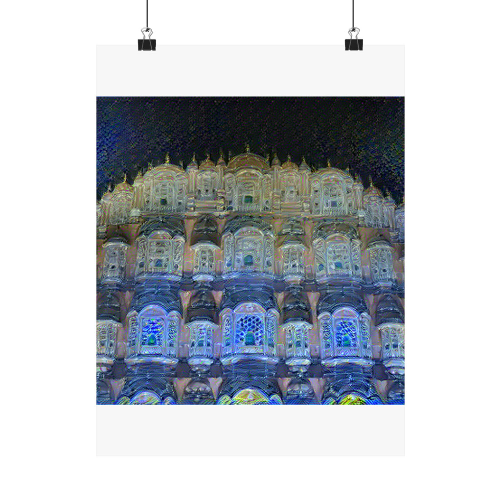 Hawa Mahal in Starry Night Style | Vincent van Gogh Inspired Art