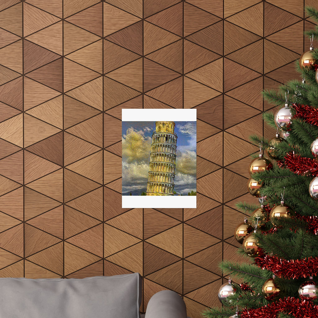 Tower Of Pisa in Cafe Terrace Style - Poster Print
