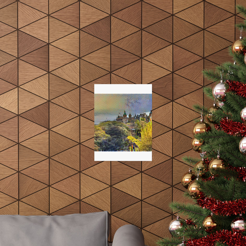 Edinburgh Old Town in Cafe Terrace at Night Style | Vincent van Gogh Inspired Art