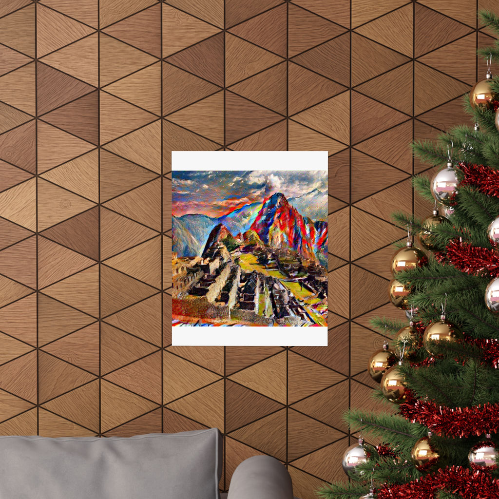 Machu Picchu in Composition Vii Style - Poster Print