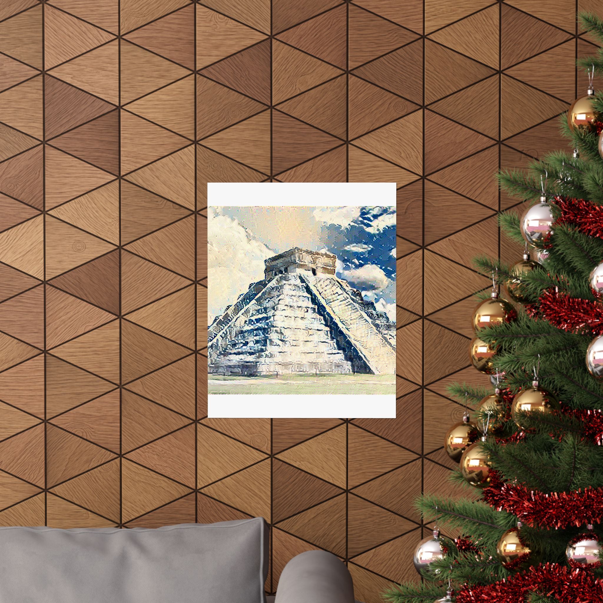 Chichen Itza in The Great Wave off Kanagawa Style | Katsushika Hokusai Inspired Art