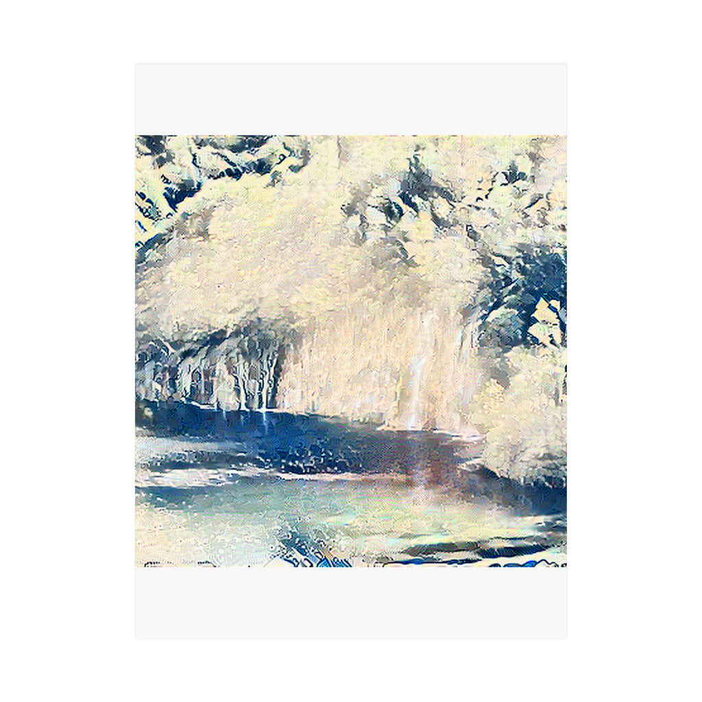 Plitvice Lakes in The Great Wave off Kanagawa Style | Katsushika Hokusai Inspired Art