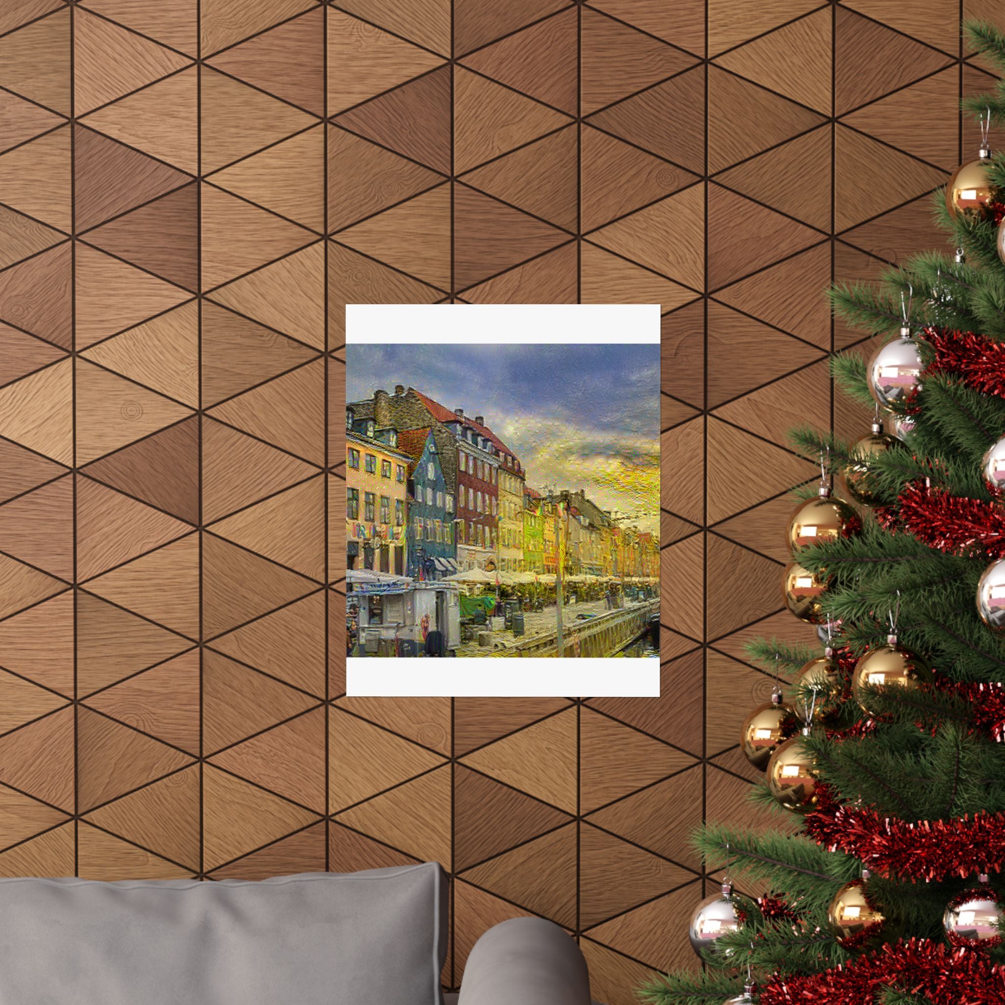 Nyhavn in Cafe Terrace at Night Style | Vincent van Gogh Inspired Art