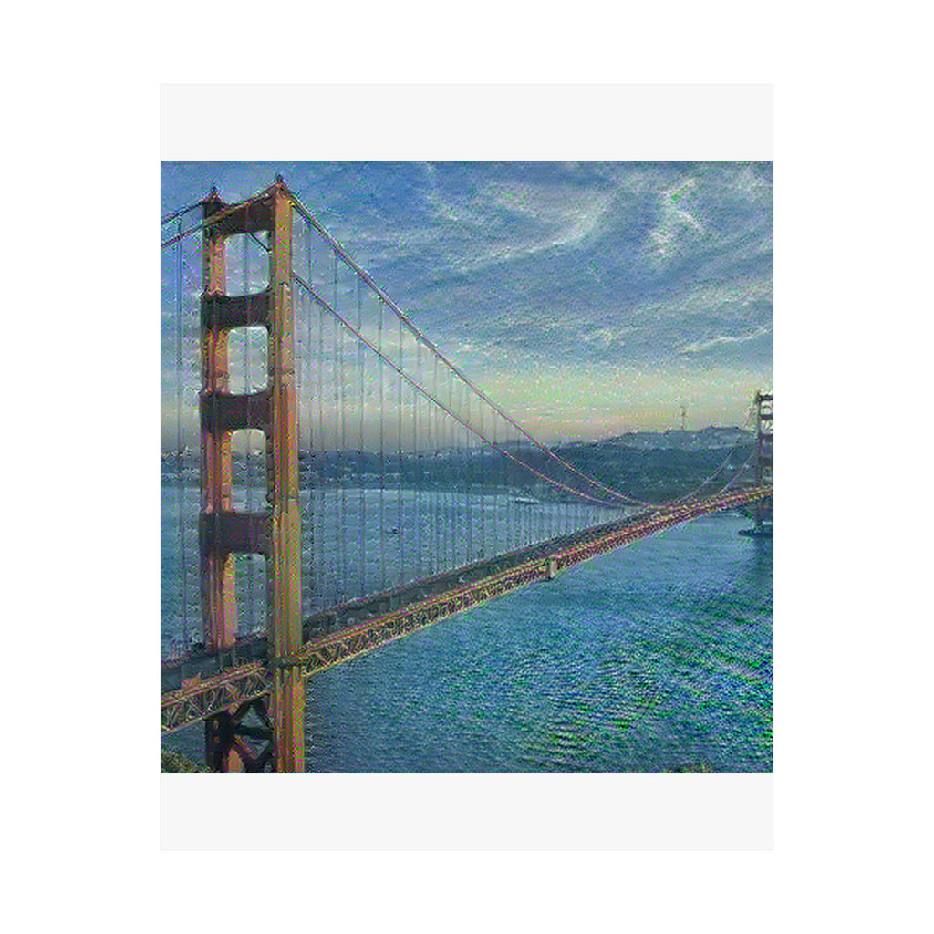 Golden Gate in Water Lilies Style - Poster Print