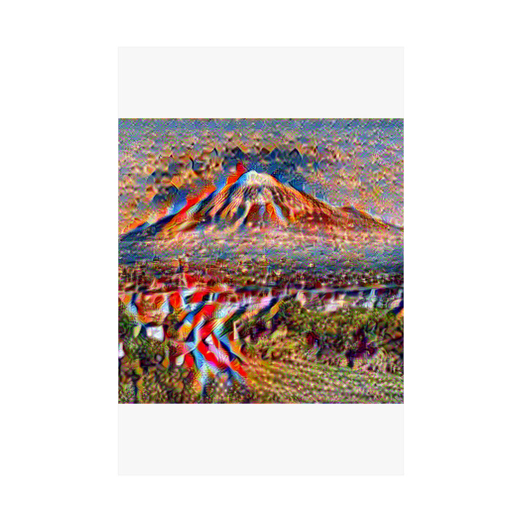 Mount Fuji in Composition Vii Style - Poster Print