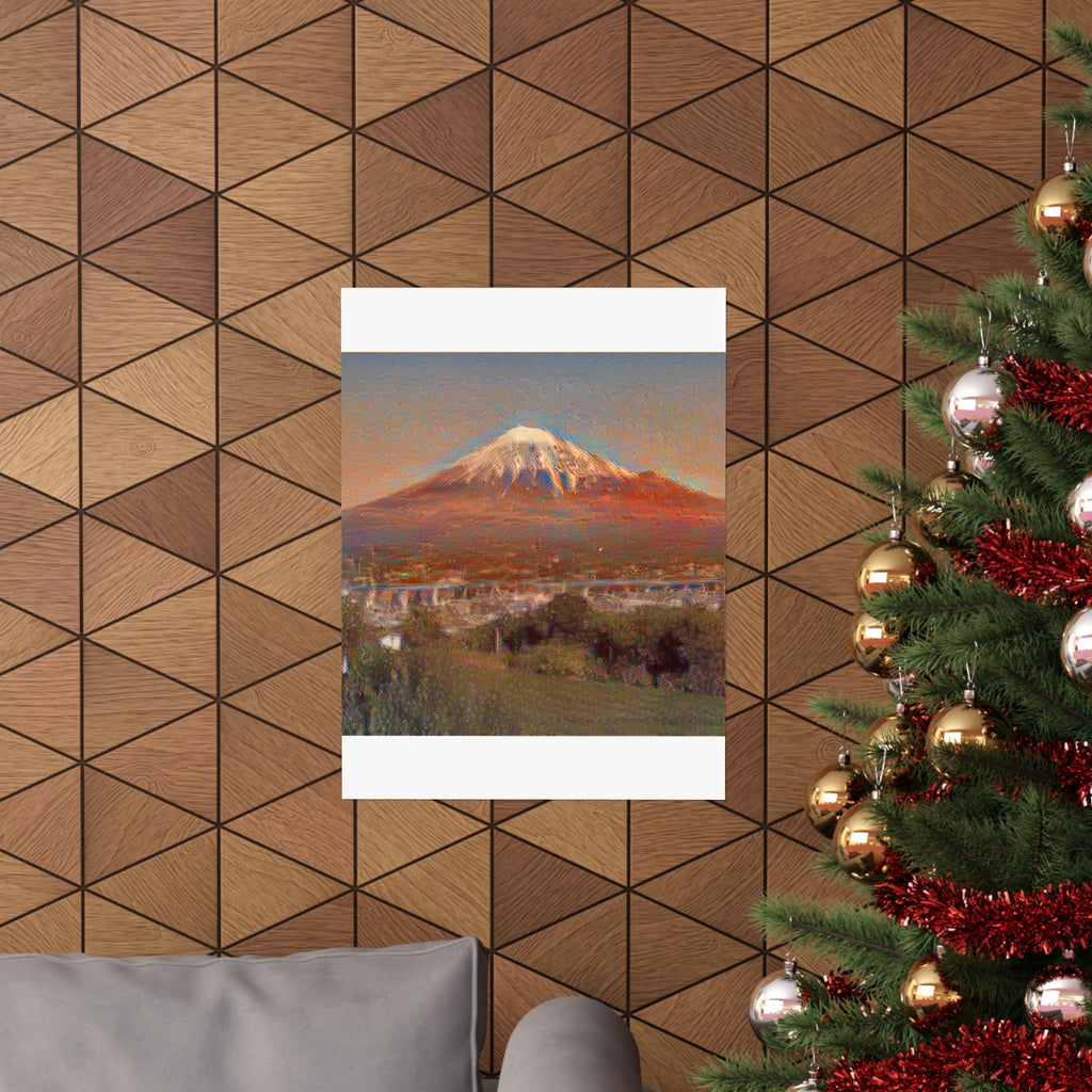Mount Fuji in The Scream Style - Poster Print