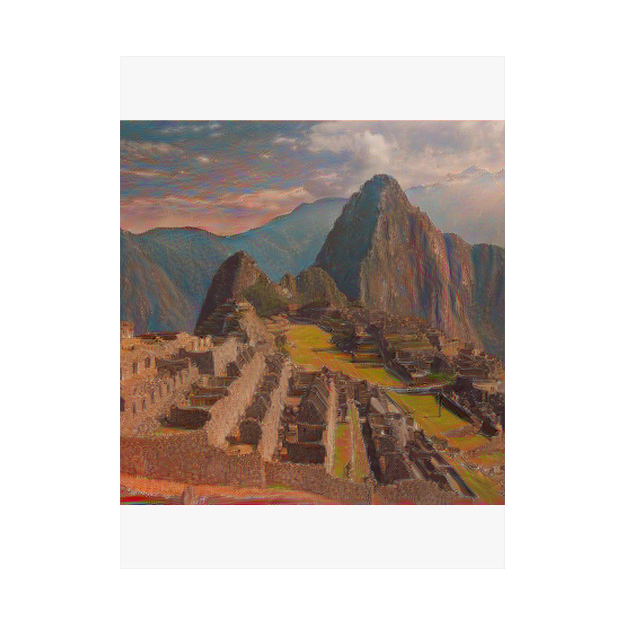 Machu Picchu in The Scream Style - Poster Print