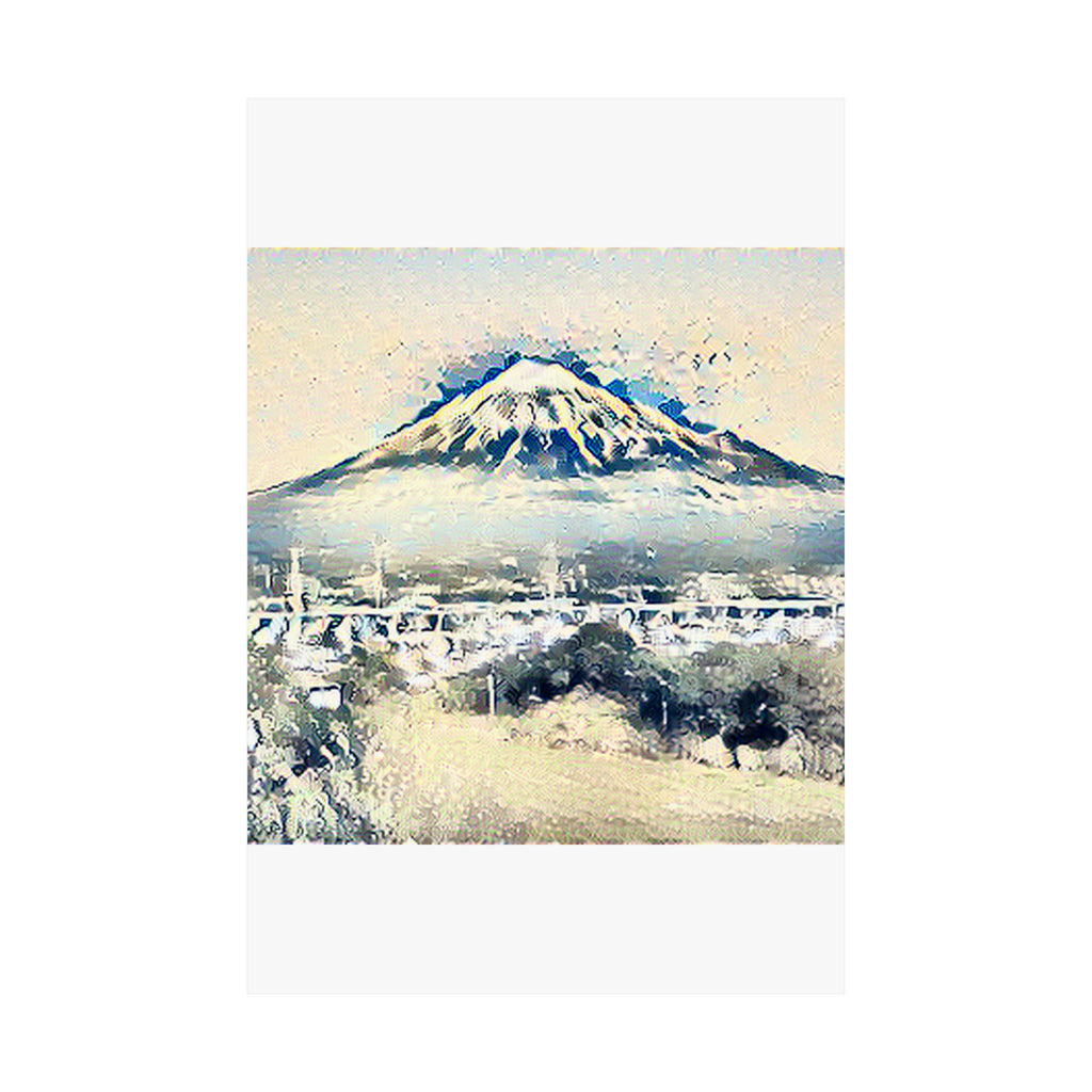 Mount Fuji in The Great Wave off Kanagawa Style | Katsushika Hokusai Inspired Art