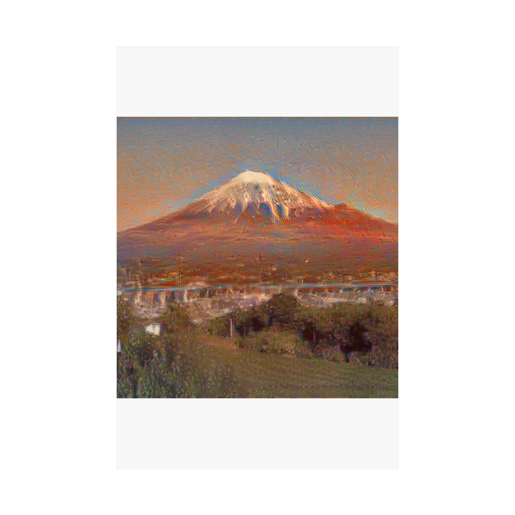 Mount Fuji in The Scream Style - Poster Print