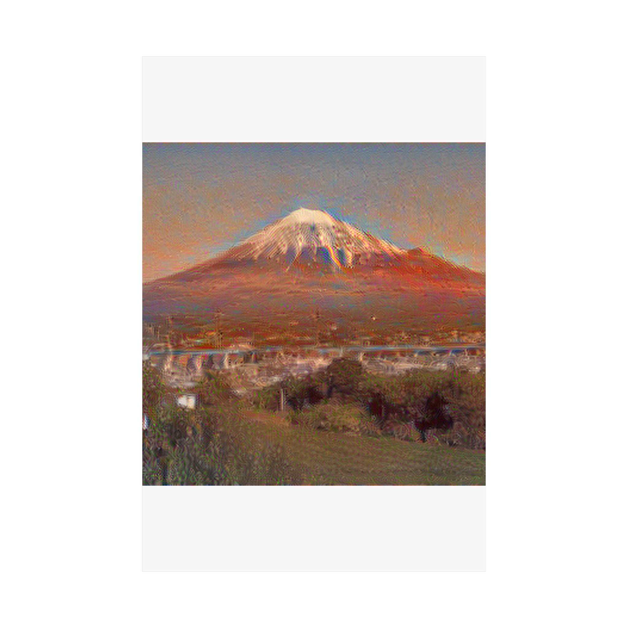 Mount Fuji in The Scream Style - Poster Print
