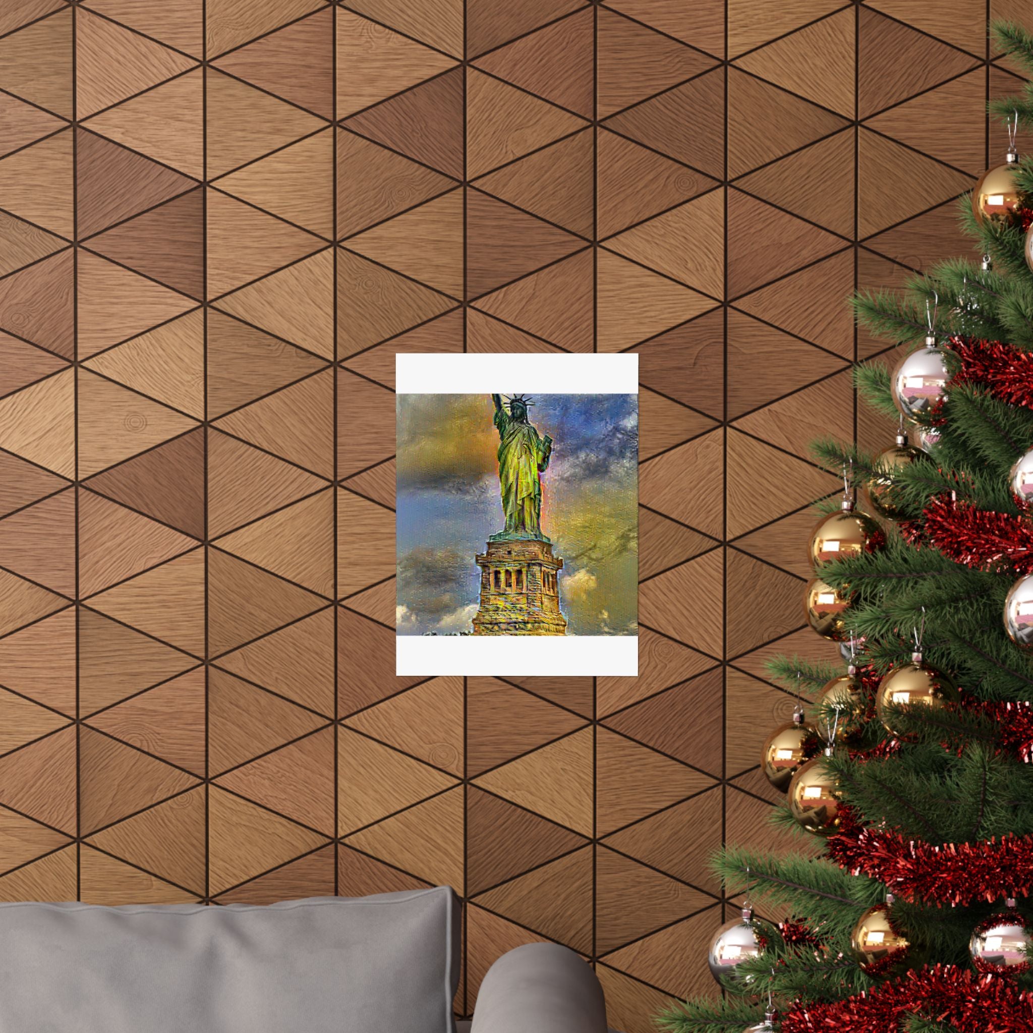 Statue Of Liberty in Cafe Terrace Style - Poster Print