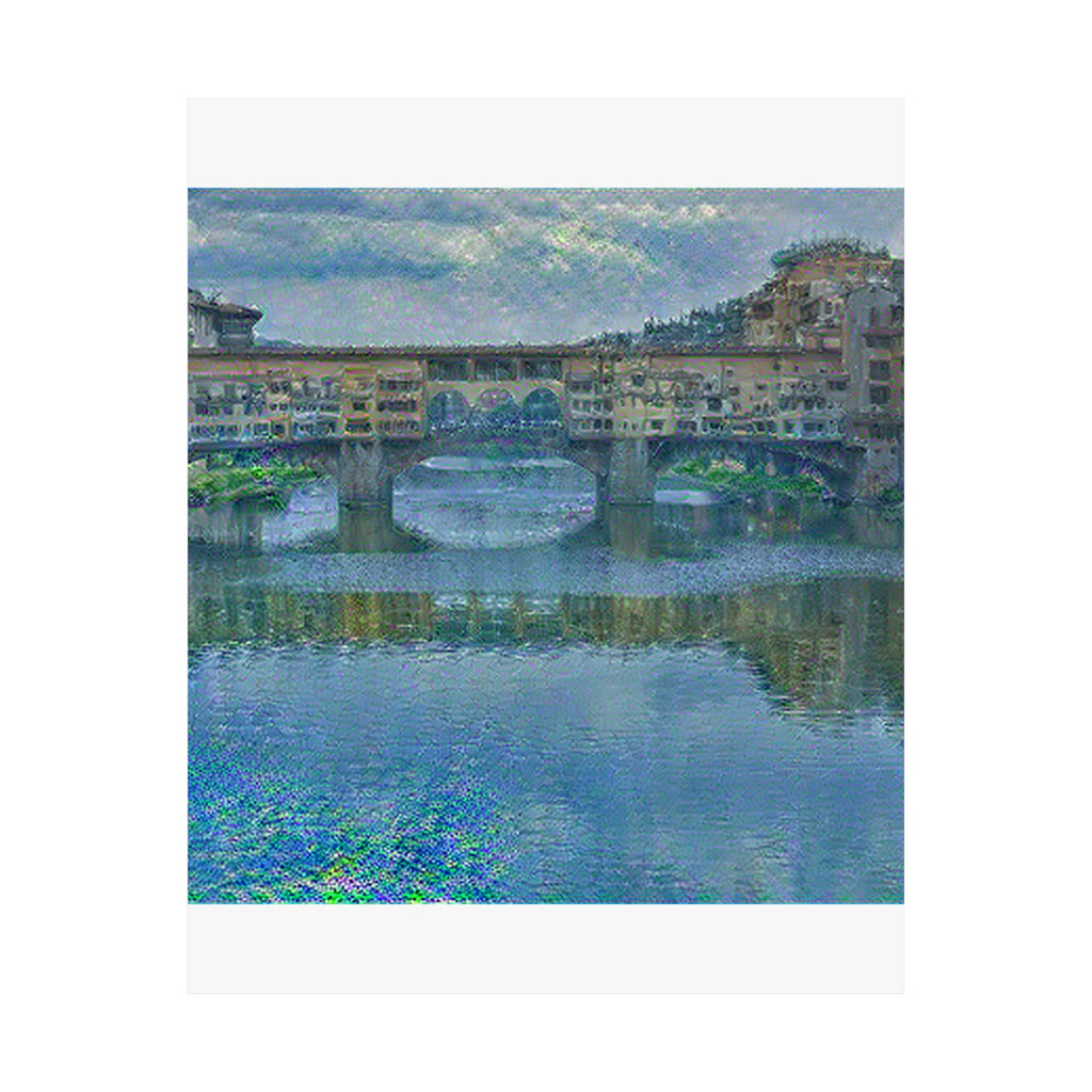 Ponte Vecchio in Water Lilies Style | Claude Monet Inspired Art