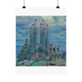 Sagrada Familia in Water Lilies Style | Claude Monet Inspired Art