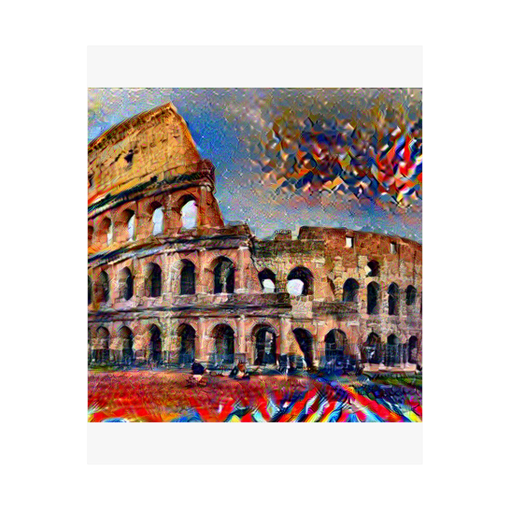 Colosseum in Composition Vii Style - Poster Print