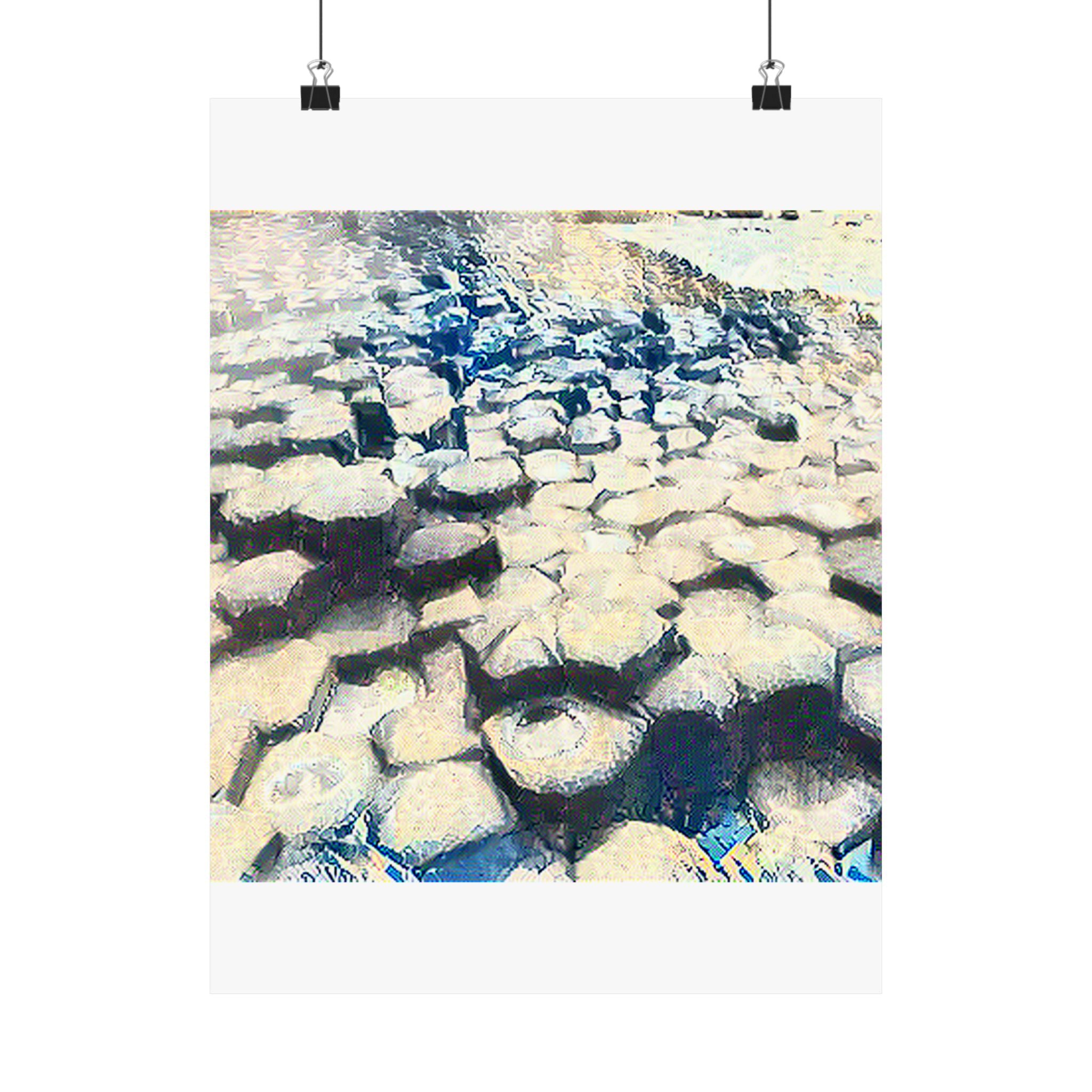 Giant's Causeway in The Great Wave off Kanagawa Style | Katsushika Hokusai Inspired Art