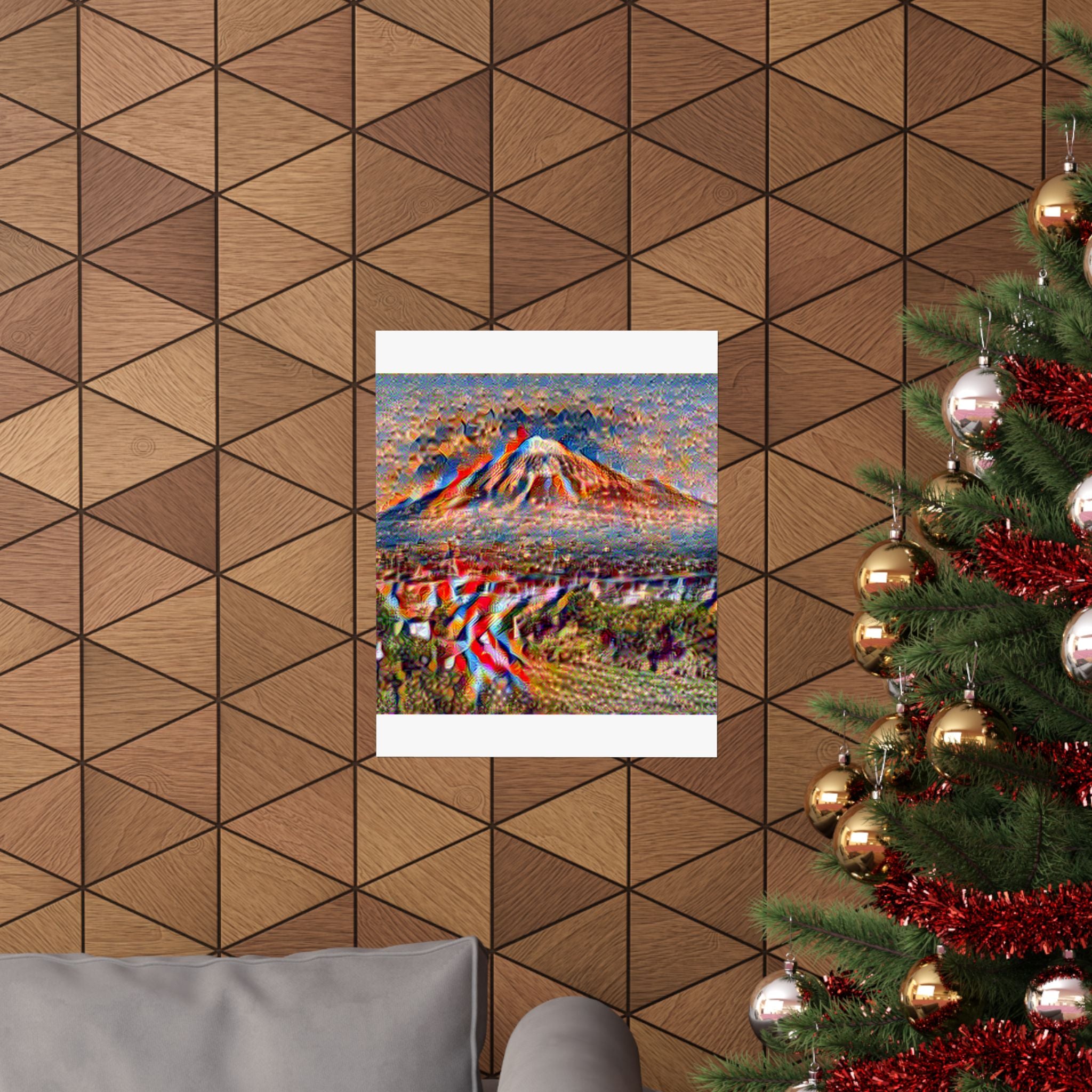 Mount Fuji in Composition Vii Style - Poster Print