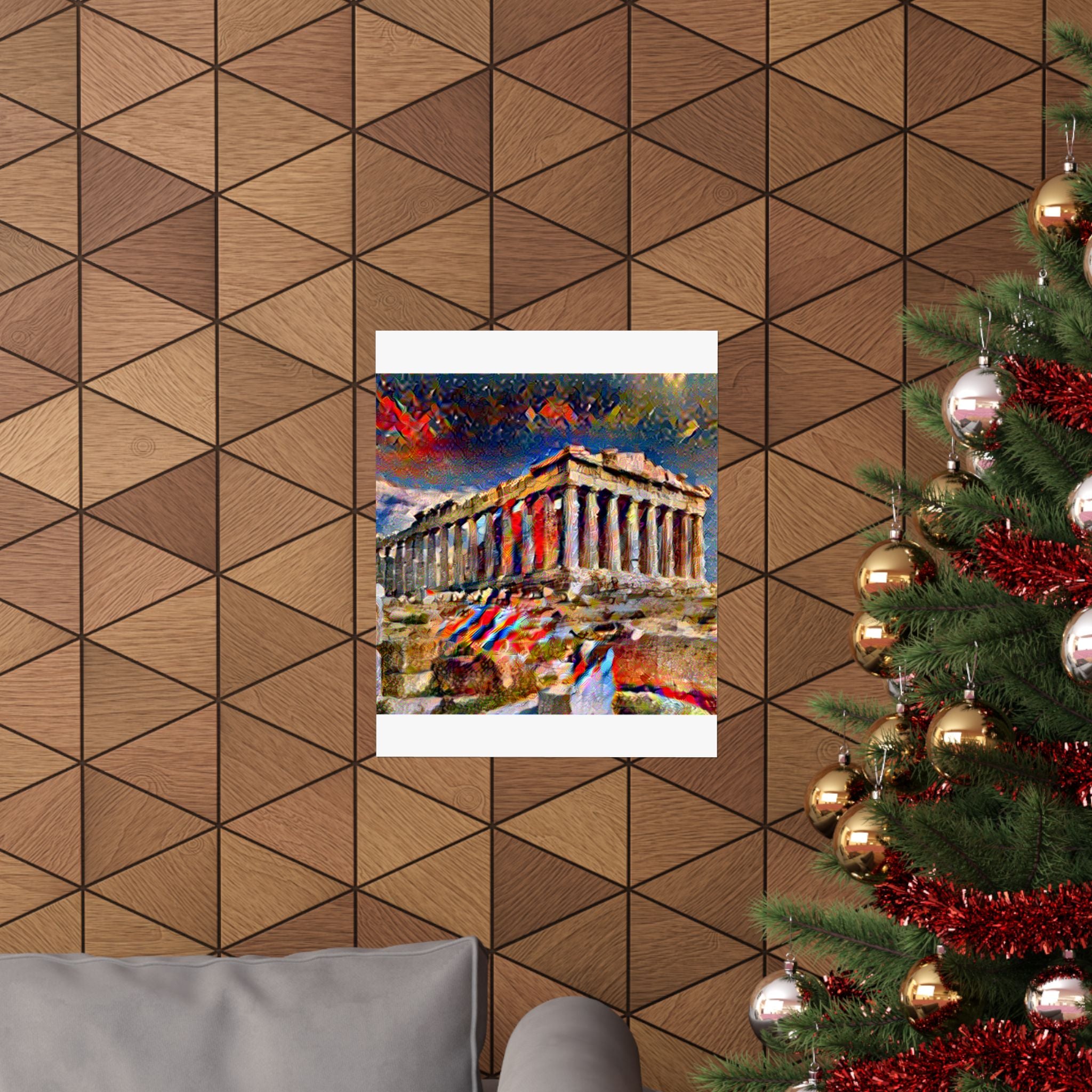 Parthenon in Composition Vii Style - Poster Print