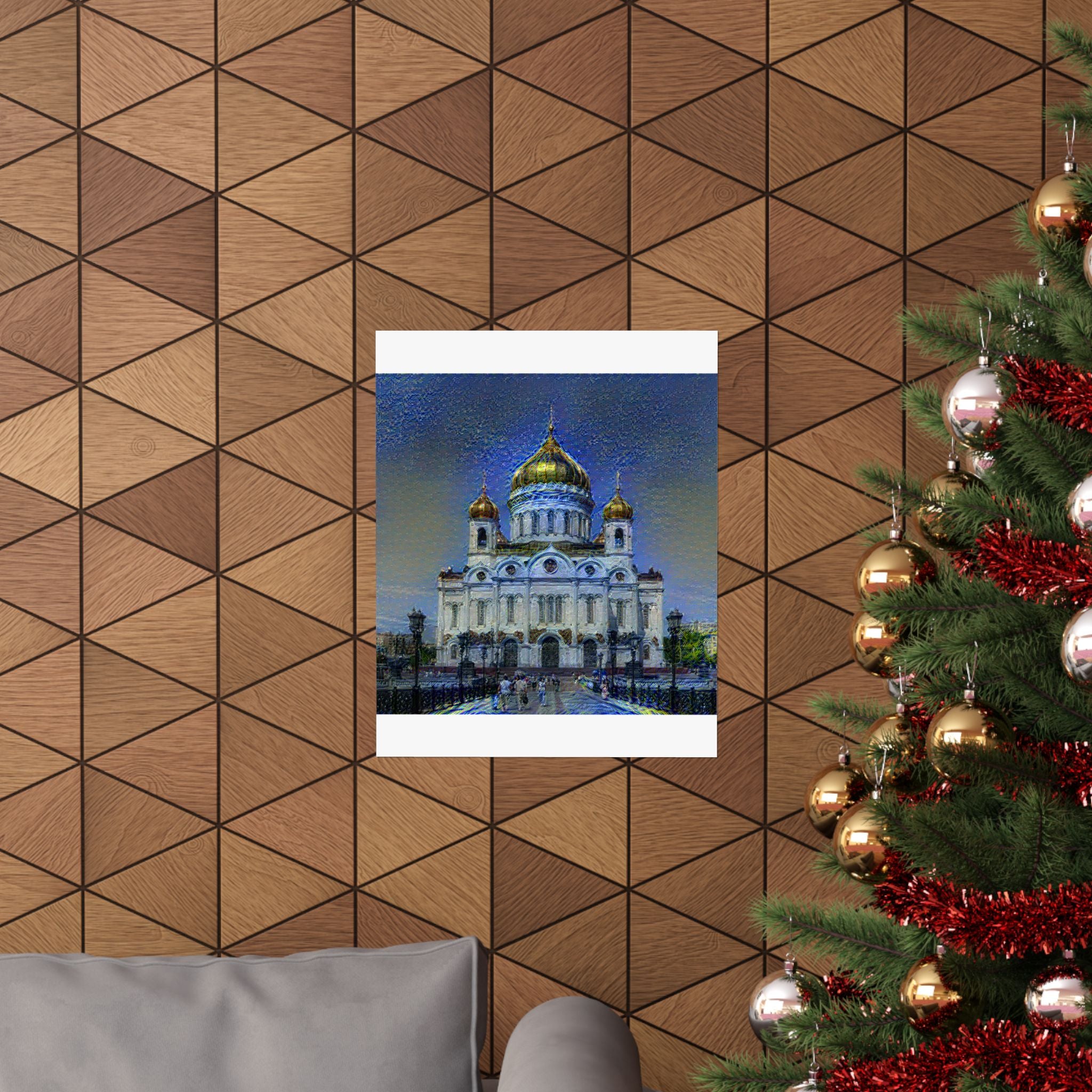 St Basils in Starry Night Style - Poster Print