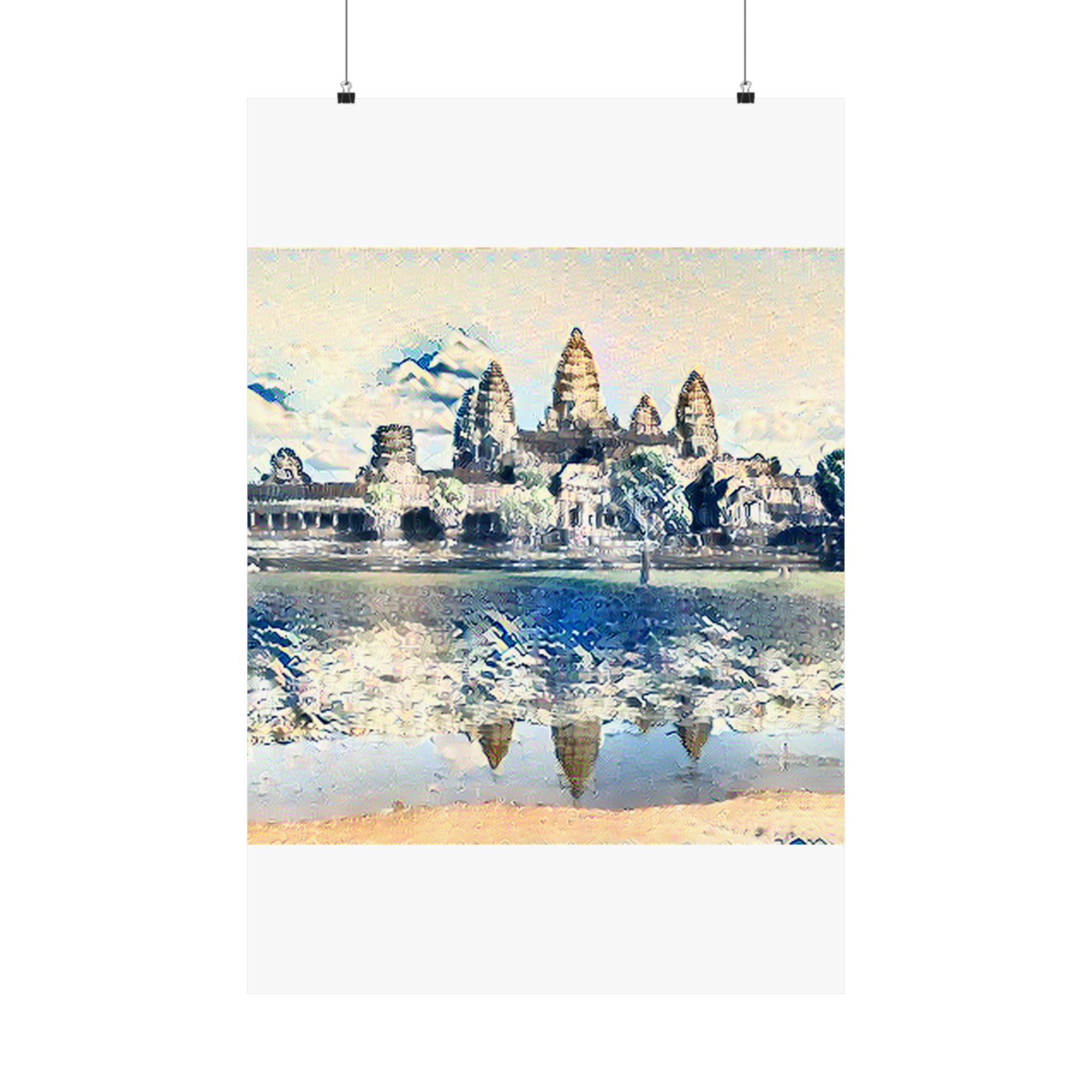 Angkor Wat in The Great Wave off Kanagawa Style | Katsushika Hokusai Inspired Art