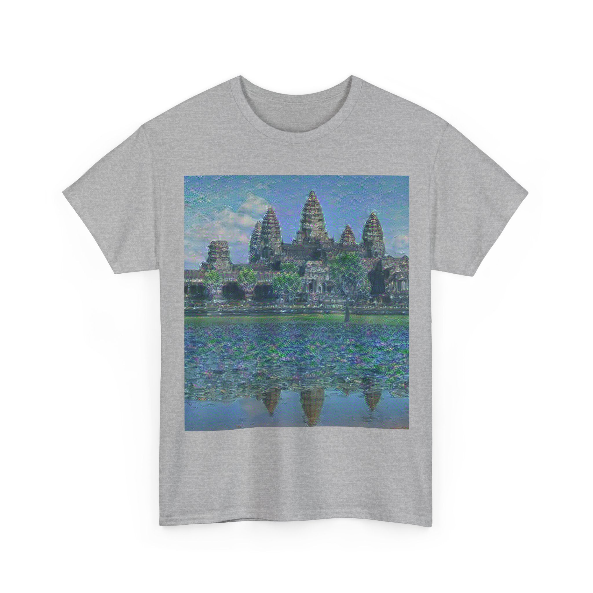 Angkor Wat in Water Lilies Style | Claude Monet Inspired Art