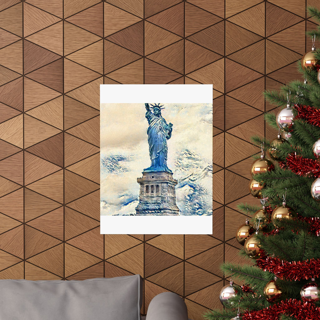 Statue Of Liberty in Great Wave Style - Poster Print
