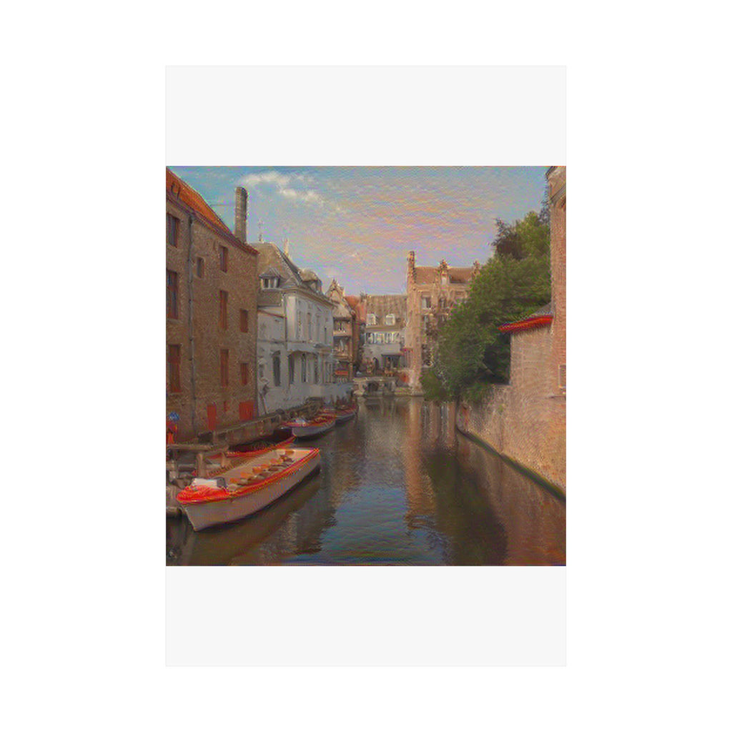 Bruges Medieval Center in The Scream Style | Edvard Munch Inspired Art