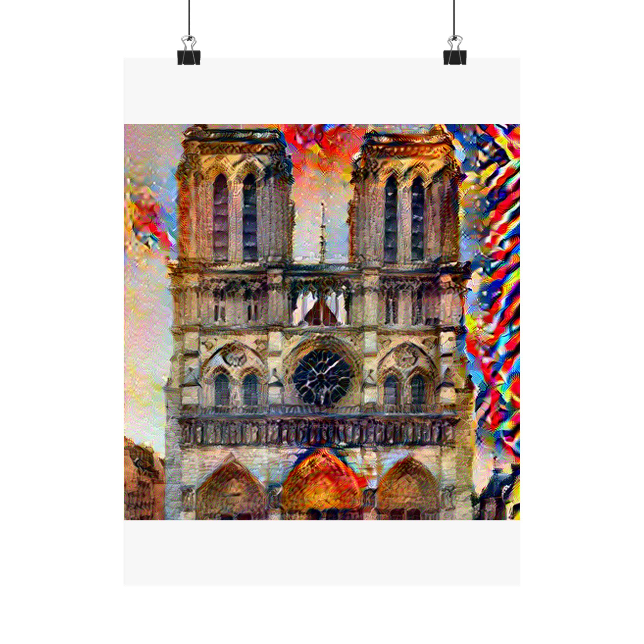 Notre Dame in Composition Vii Style - Poster Print
