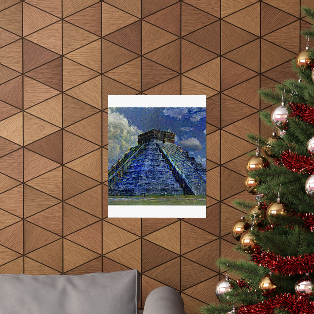 Chichen Itza in Starry Night Style | Vincent van Gogh Inspired Art