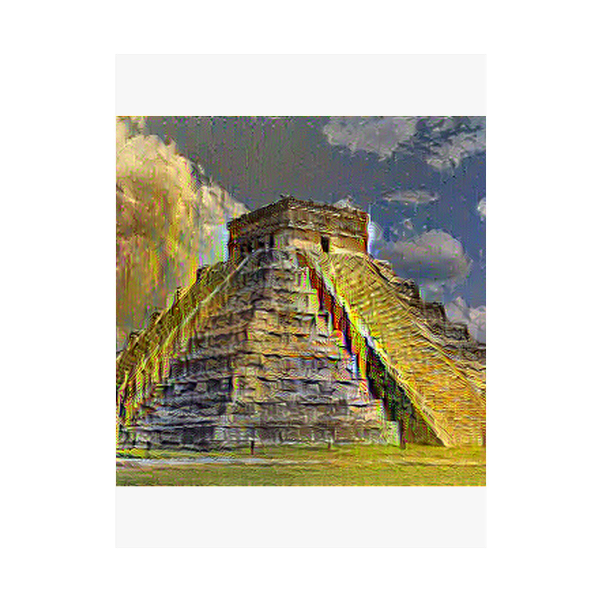 Chichen Itza in Cafe Terrace at Night Style | Vincent van Gogh Inspired Art