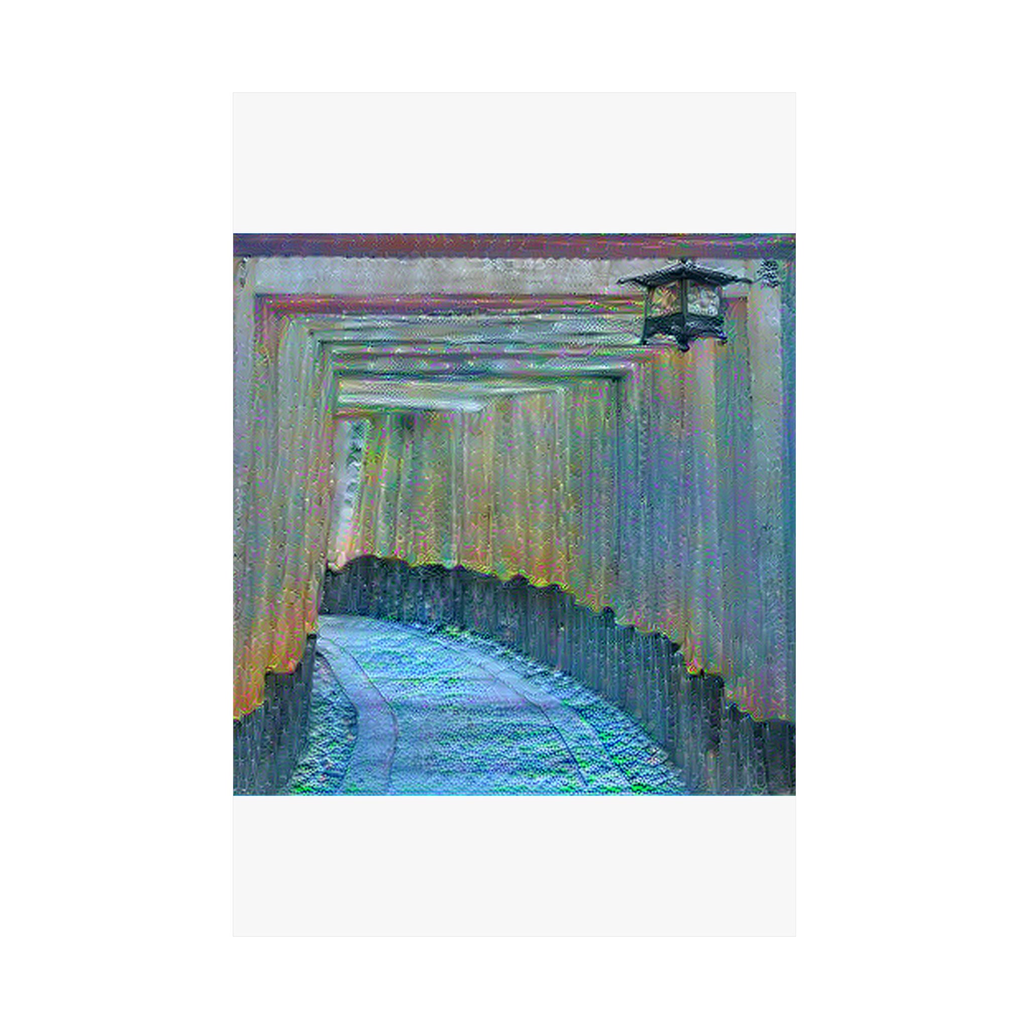 Fushimi Inari Shrine in Water Lilies Style | Claude Monet Inspired Art