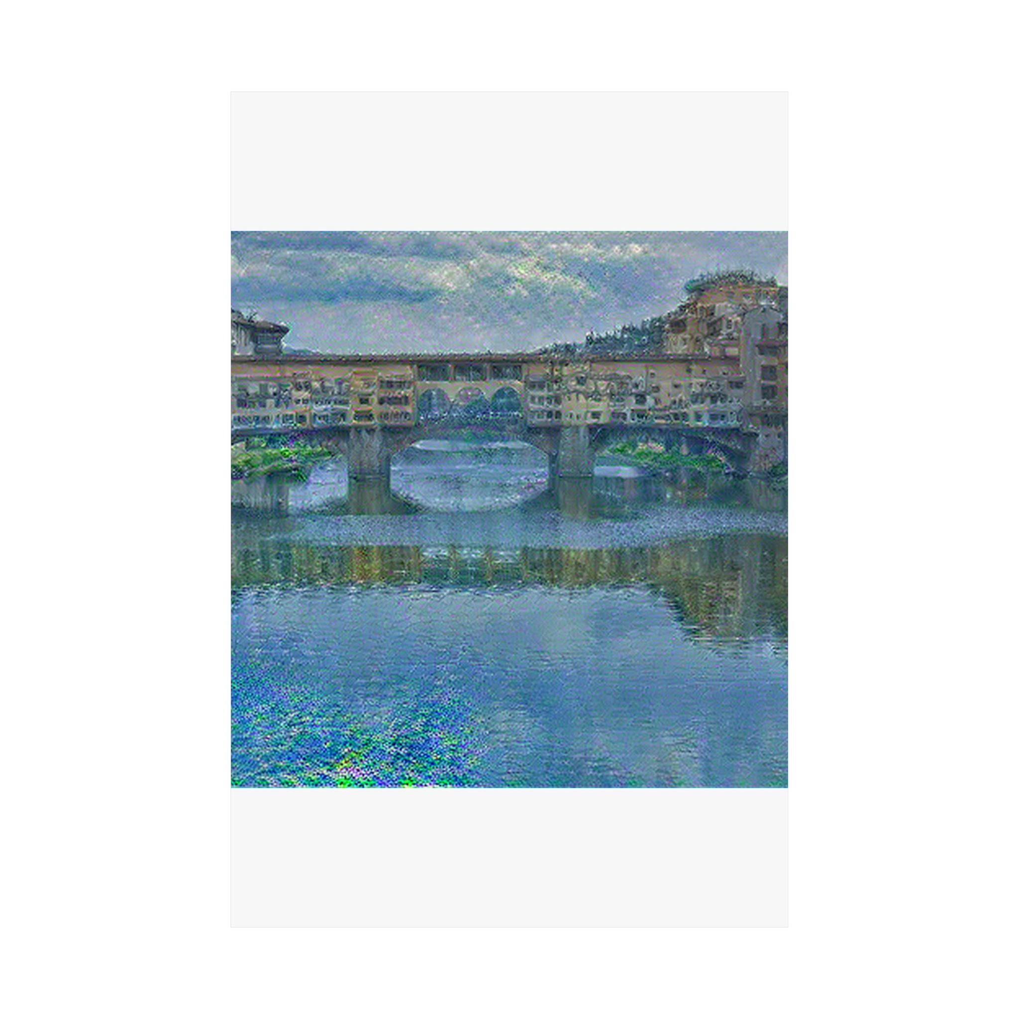 Ponte Vecchio in Water Lilies Style | Claude Monet Inspired Art