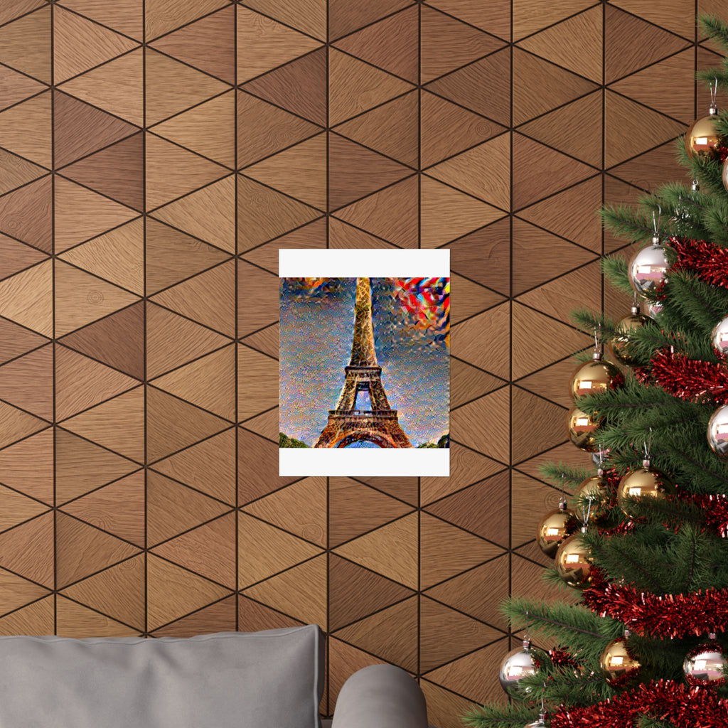 Eiffel Tower in Composition Vii Style - Poster Print
