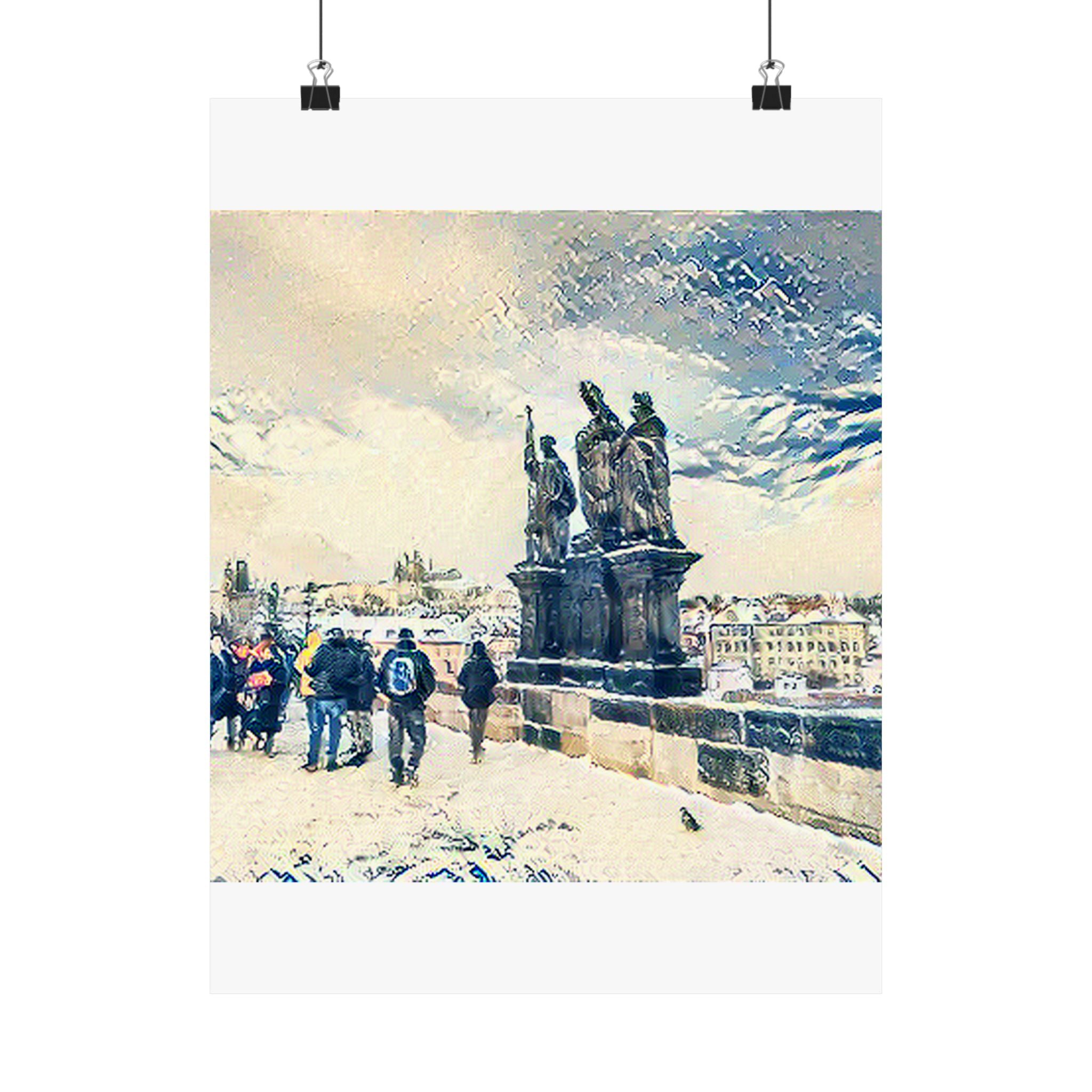 Charles Bridge in The Great Wave off Kanagawa Style | Katsushika Hokusai Inspired Art