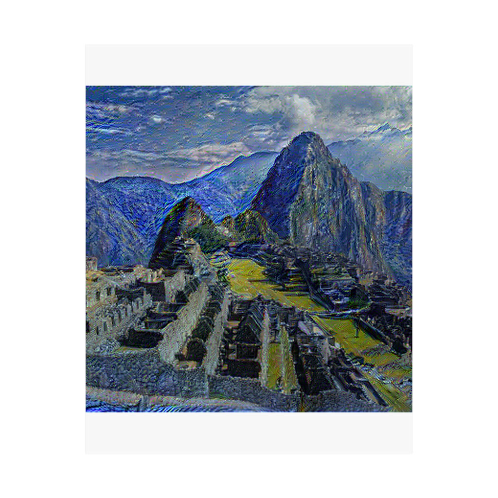 Machu Picchu in Starry Night Style - Poster Print