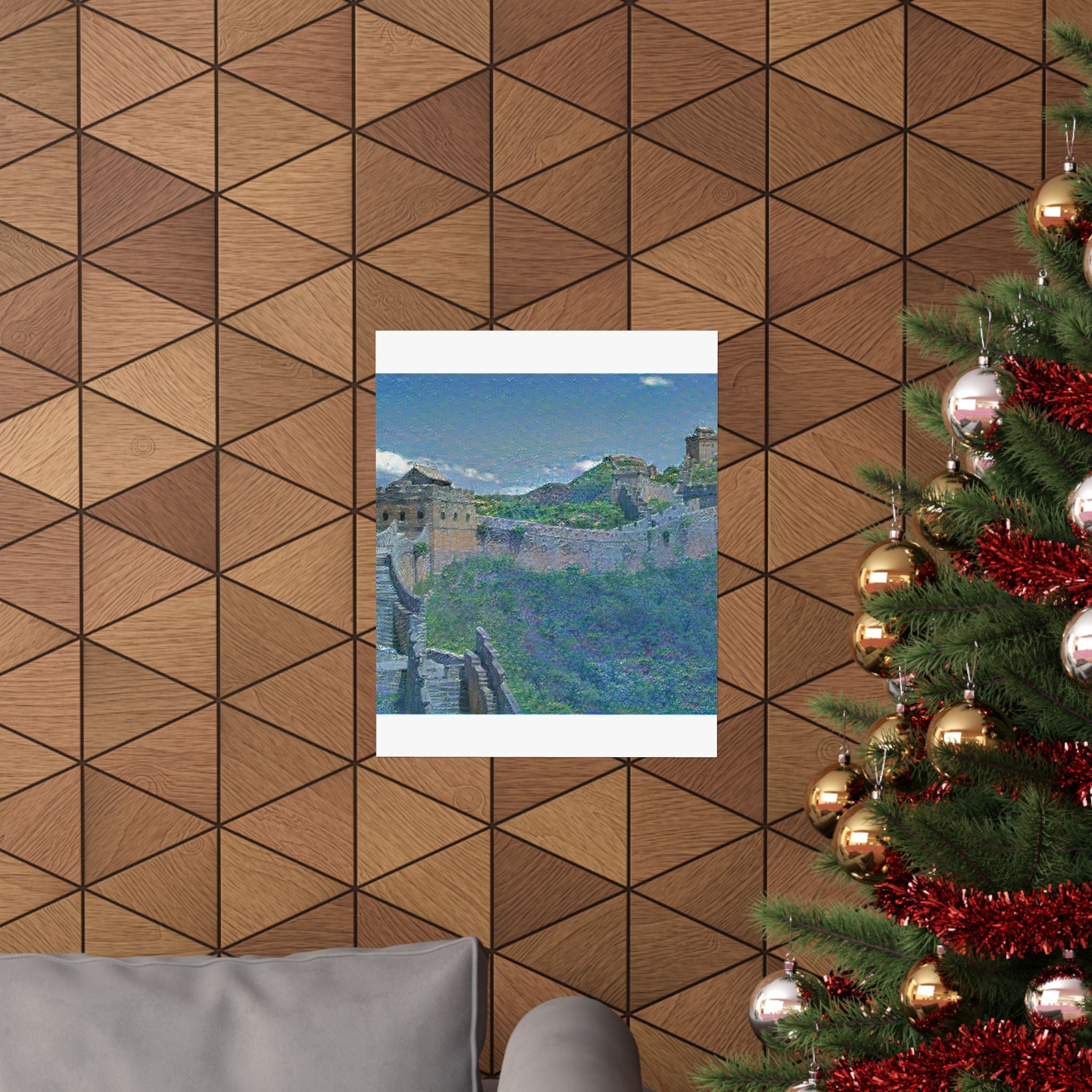 Great Wall in Water Lilies Style - Poster Print