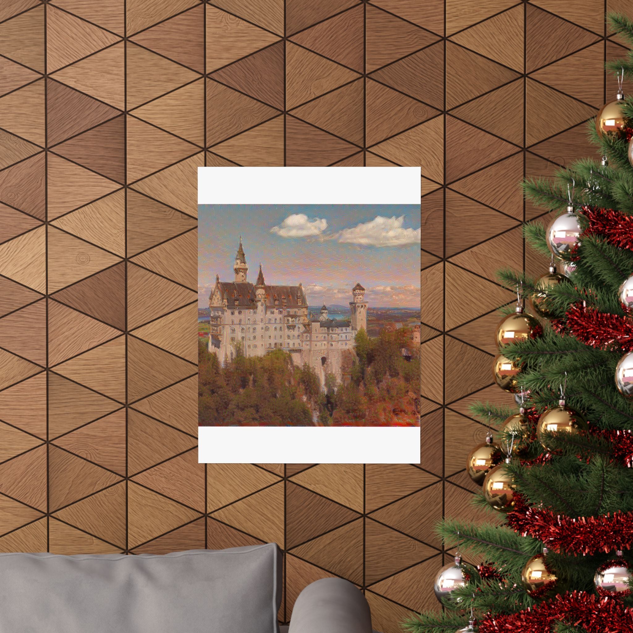 Neuschwanstein Castle in The Scream Style | Edvard Munch Inspired Art