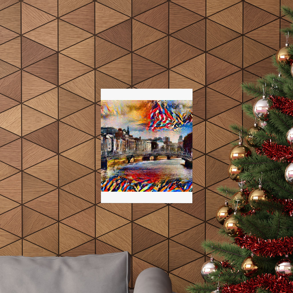 Ha'penny Bridge in Composition VII Style | Wassily Kandinsky Inspired Art