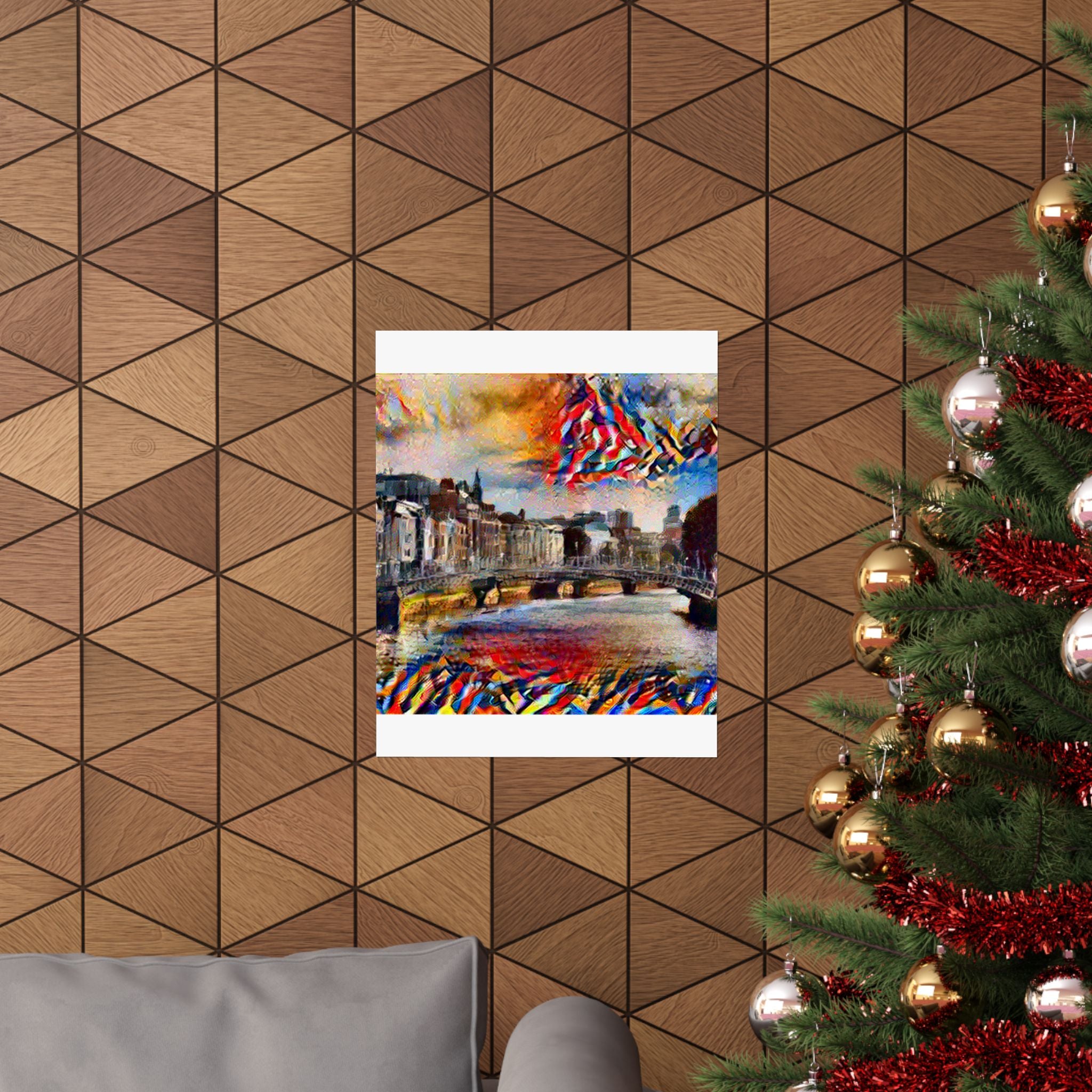 Ha'penny Bridge in Composition VII Style | Wassily Kandinsky Inspired Art