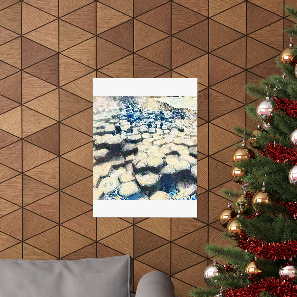 Giant's Causeway in The Great Wave off Kanagawa Style | Katsushika Hokusai Inspired Art