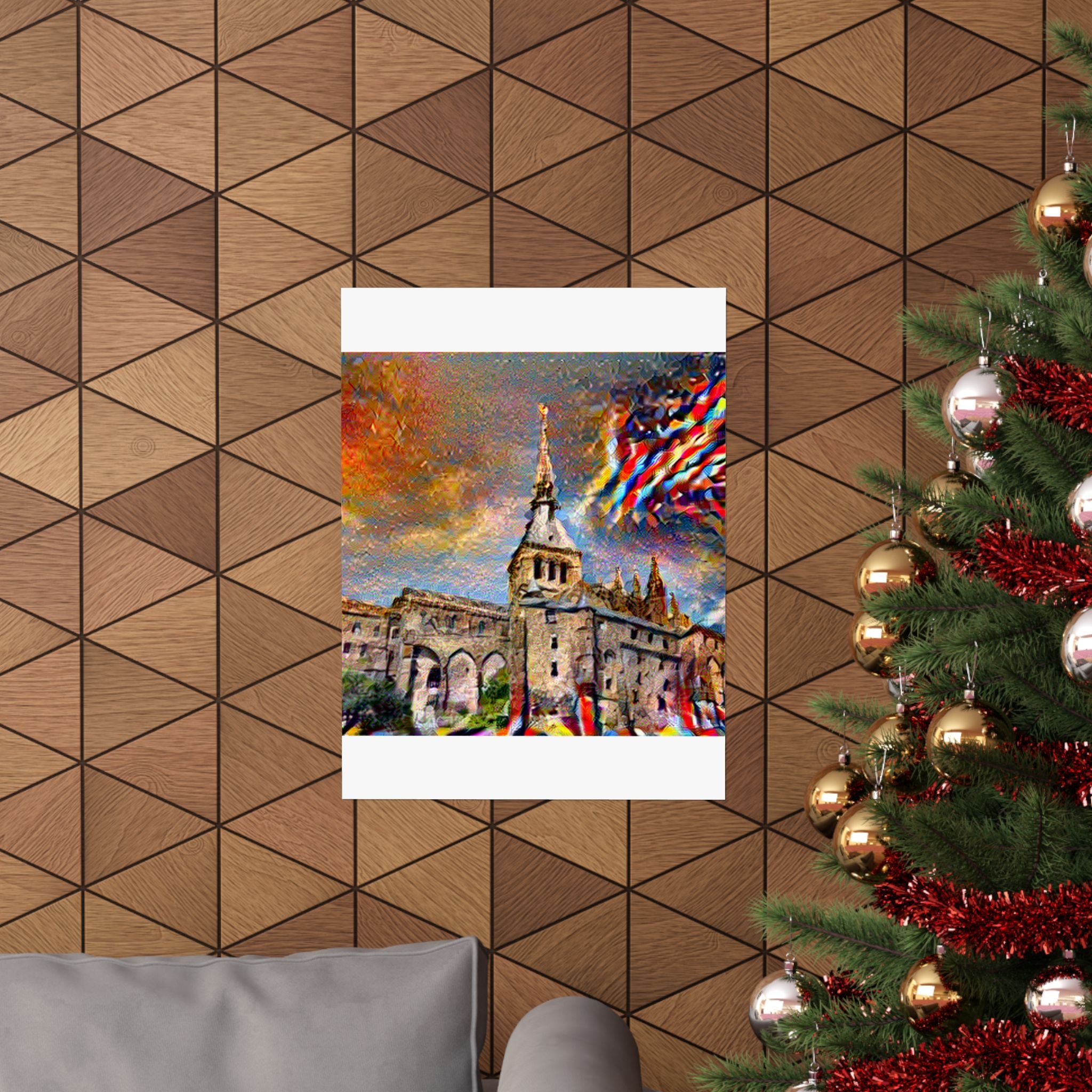 Mont Saint-Michel in Composition VII Style | Wassily Kandinsky Inspired Art