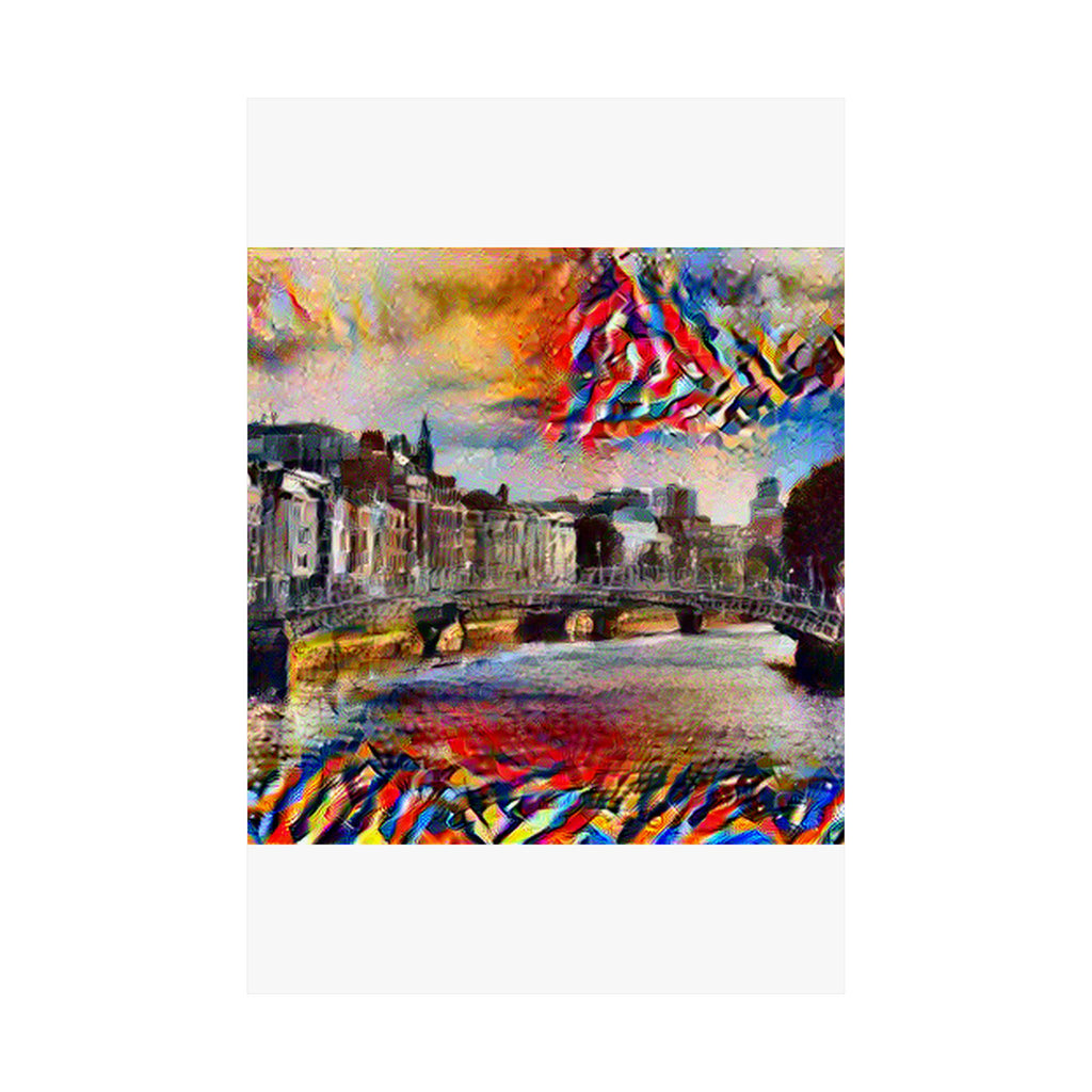 Ha'penny Bridge in Composition VII Style | Wassily Kandinsky Inspired Art
